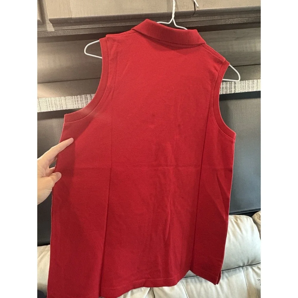 Ralph Lauren Ladies Sleeveless Polo Shirt Pony Logo Embroidery Red M Japan‎